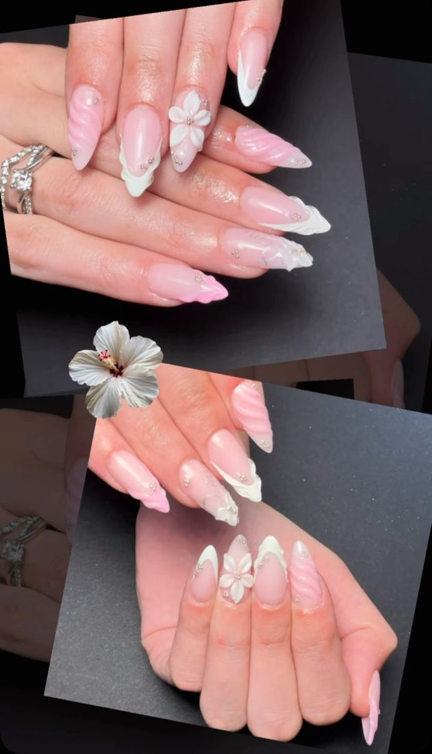 Nägel mit 3D-Blume